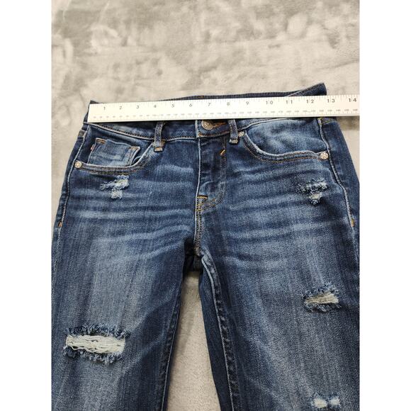 VIGOSS Jagger Distressed Classic Fit Skinny Jean Size W25 L27 Blue Stretch Denim - Picture 12 of 16